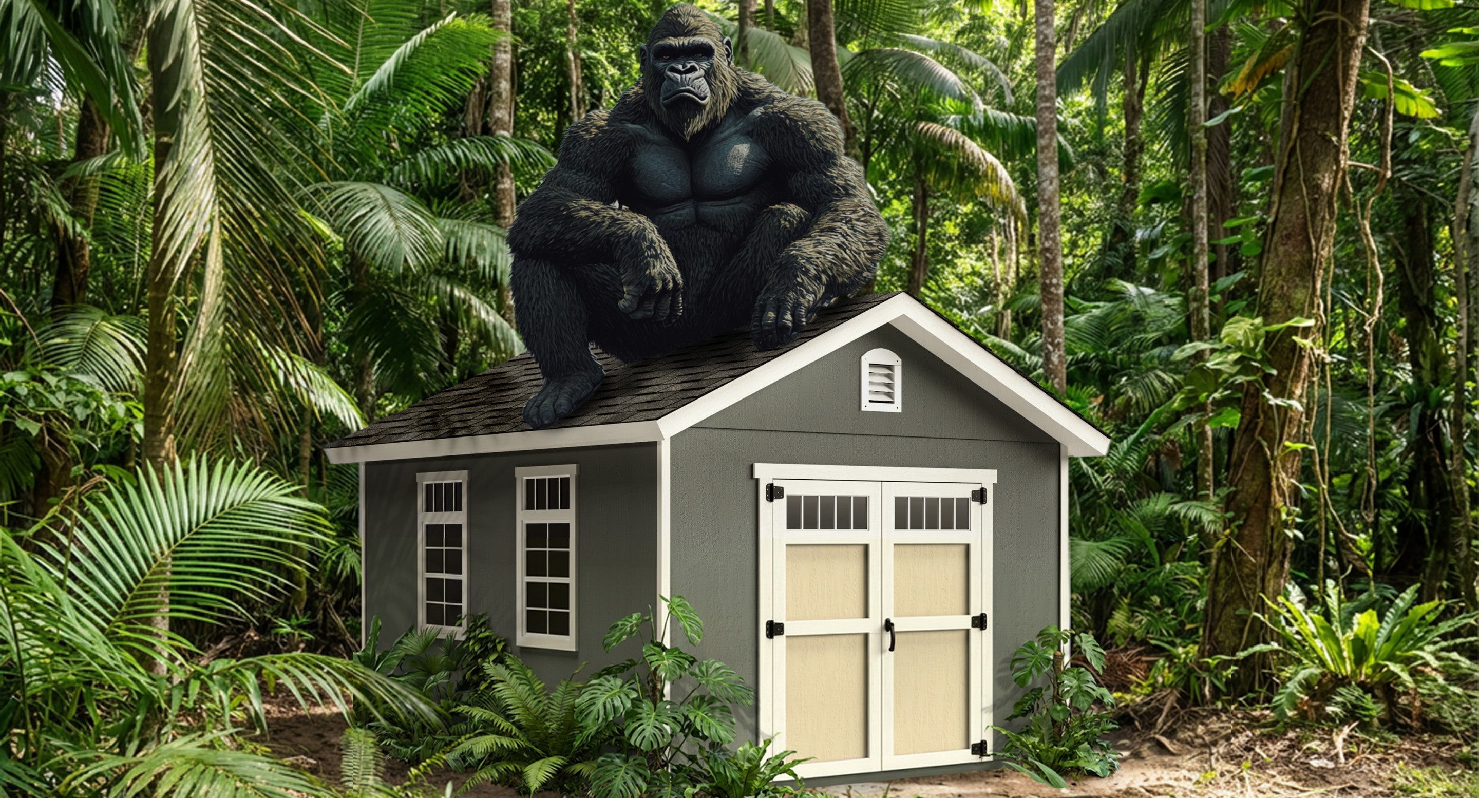 Gorilla Shed in a jungle setting